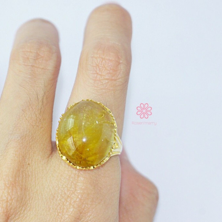 29 Karat vergoldeter Ring aus Rosé und Imperial Silk (Größe 60)