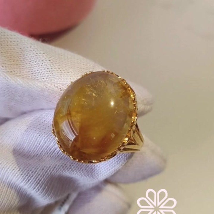 29 Karat vergoldeter Ring aus Rosé und Imperial Silk (Größe 60)