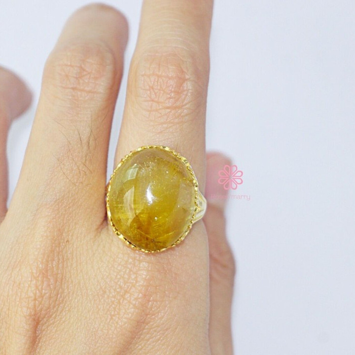 29 Karat vergoldeter Ring aus Rosé und Imperial Silk (Größe 60)