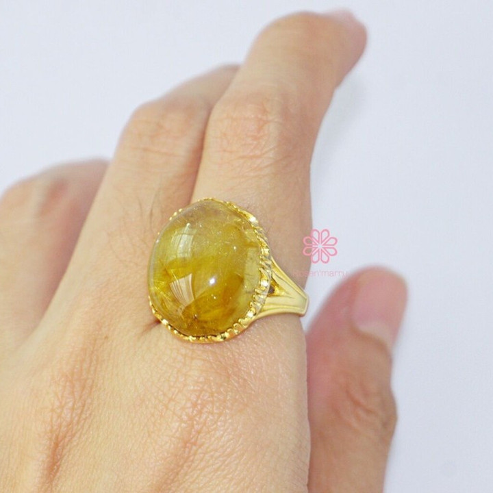 29 Karat vergoldeter Ring aus Rosé und Imperial Silk (Größe 60)