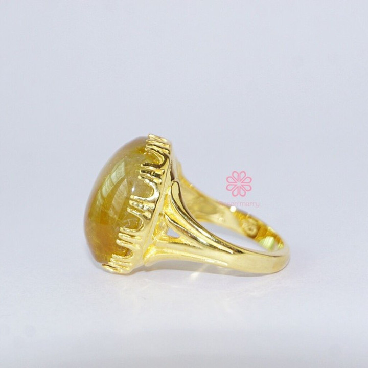 29 Karat vergoldeter Ring aus Rosé und Imperial Silk (Größe 60)