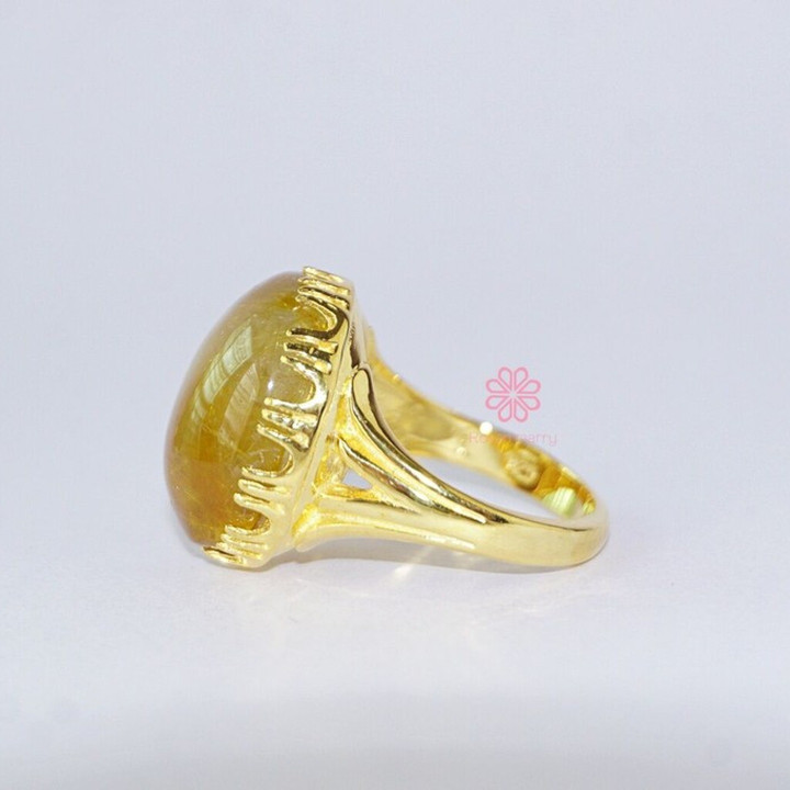 29 Karat vergoldeter Ring aus Rosé und Imperial Silk (Größe 60)