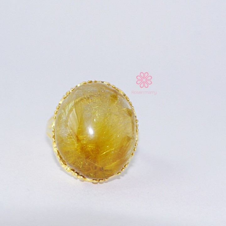 29 Karat vergoldeter Ring aus Rosé und Imperial Silk (Größe 60)