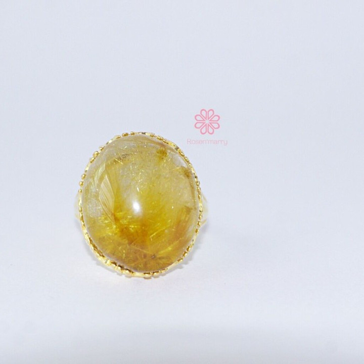 29 Karat vergoldeter Ring aus Rosé und Imperial Silk (Größe 60)