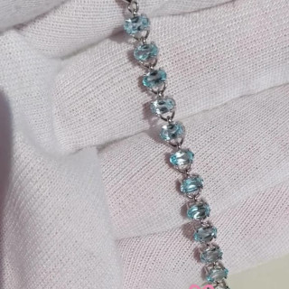 Sterling Silver Topaz Bracelet | Genuine Gemstone Gift for Luck