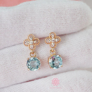 Genuine Topaz and Sterling Silver Dangle Earrings