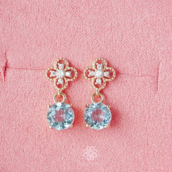 Boucles d'oreilles pendantes en topaze véritable et argent sterling