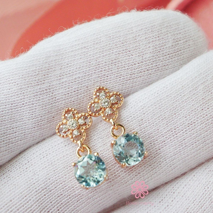 Boucles d'oreilles pendantes en topaze véritable et argent sterling