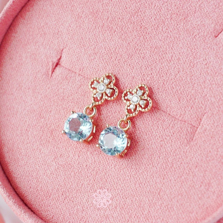 Boucles d'oreilles pendantes en topaze véritable et argent sterling