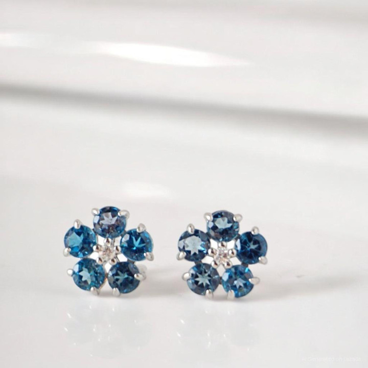 Pendientes de topacio de Londres | Plata de ley 925 | Regalos de buena fortuna
