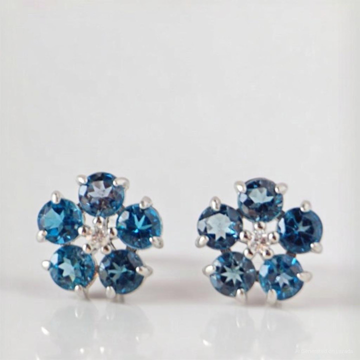 Pendientes de topacio de Londres | Plata de ley 925 | Regalos de buena fortuna
