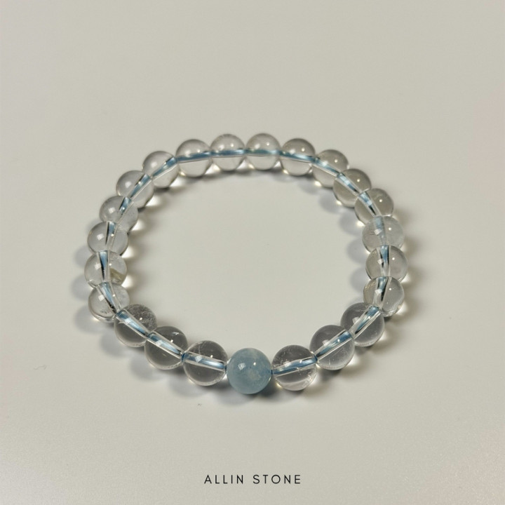 Aquamarine and Quartz Bracelet: Clarity, Compassion and New Beginnings