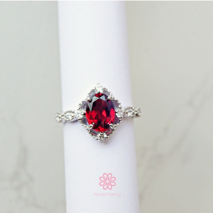 Granatring aus Sterlingsilber | Echter, tiefroter Edelsteinschmuck