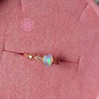 Natural Raw Opal Ring | 925 Sterling Silver | October Birthstone