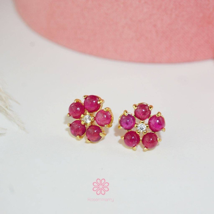 Boucles d'oreilles créoles en rubis véritable | Argent sterling | Cadeaux porte-bonheur
