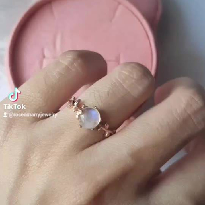 Sky Blue Moonstone Earrings | Sterling Silver, Pink Gold