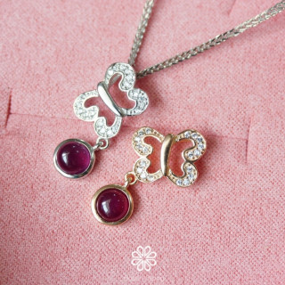Sterling Silver Ruby Necklace | RN027 | Gemstone Fortune Charm