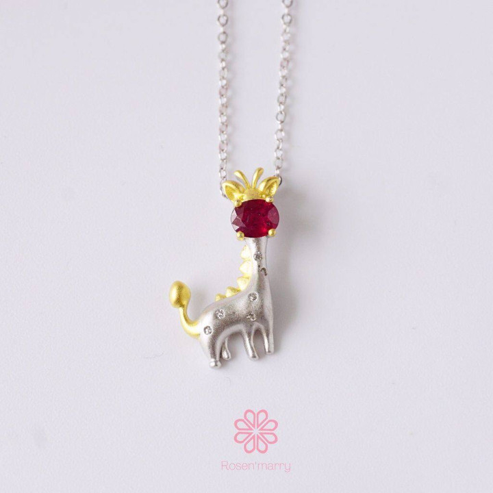 Collar de rubí auténtico | Colgante de plata de ley | Regalo de buena fortuna