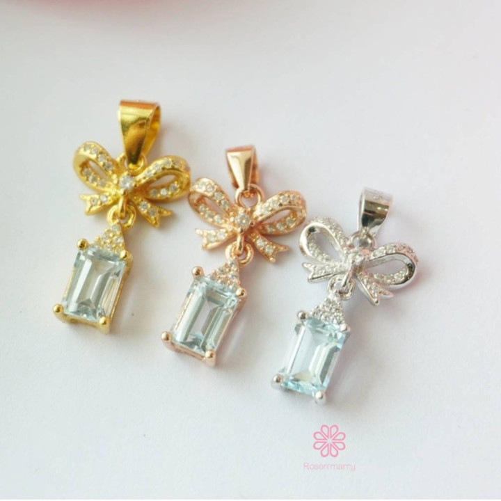 Sterling Silver Topaz Necklace - Good Fortune Pendant RN031