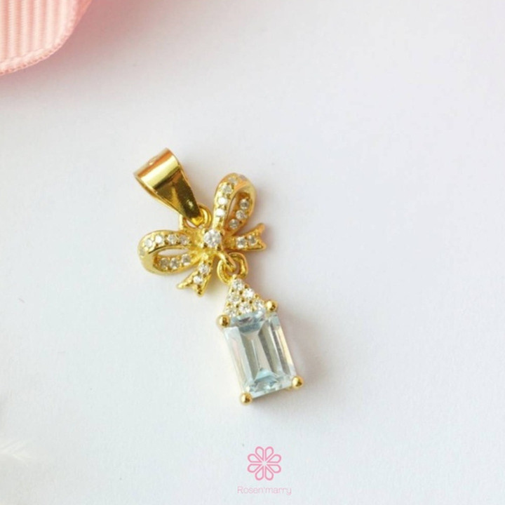 Sterling Silver Topaz Necklace - Good Fortune Pendant RN031