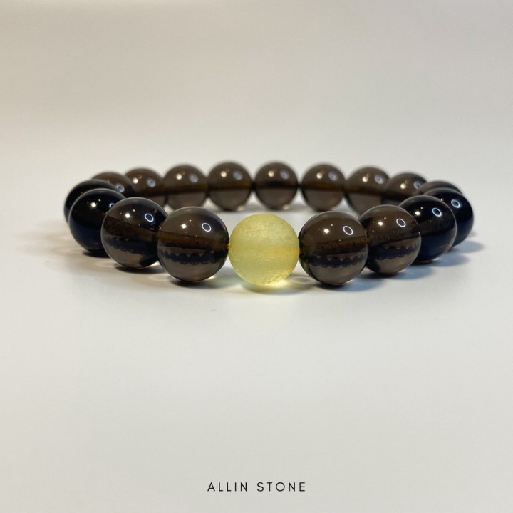 Smoky Quartz Bracelet | Libyan Desert Glass Abundance and Security