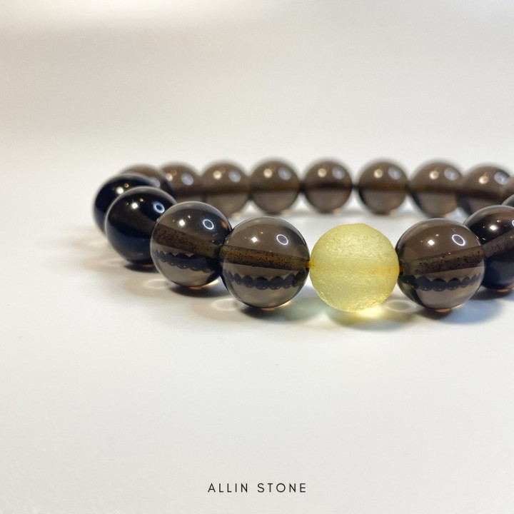 Smoky Quartz Bracelet | Libyan Desert Glass Abundance and Security