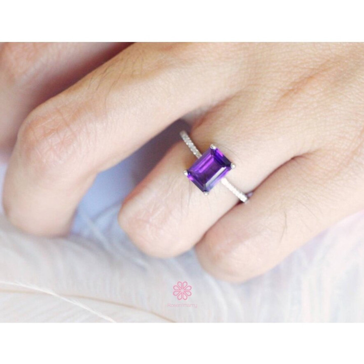 Amethystring aus Sterlingsilber | Echter Edelstein für Glück
