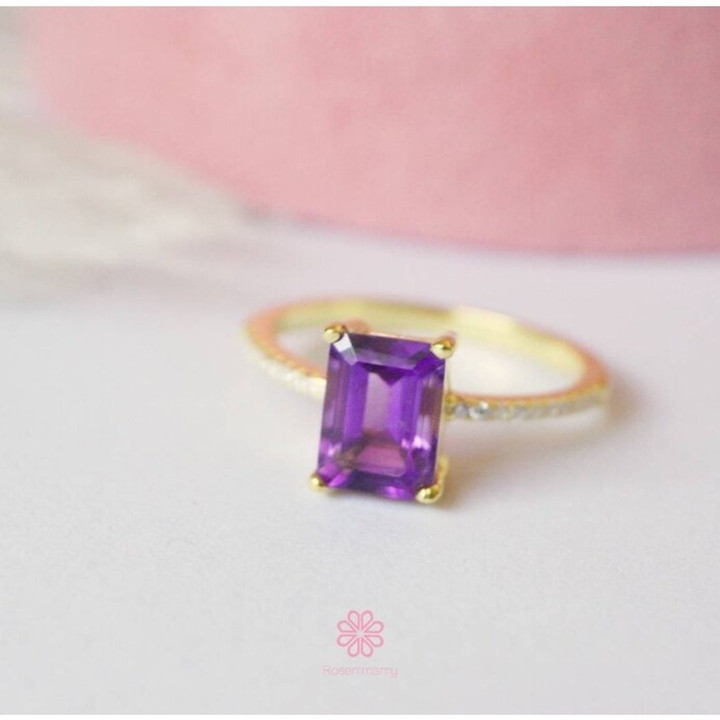 Amethystring aus Sterlingsilber | Echter Edelstein für Glück
