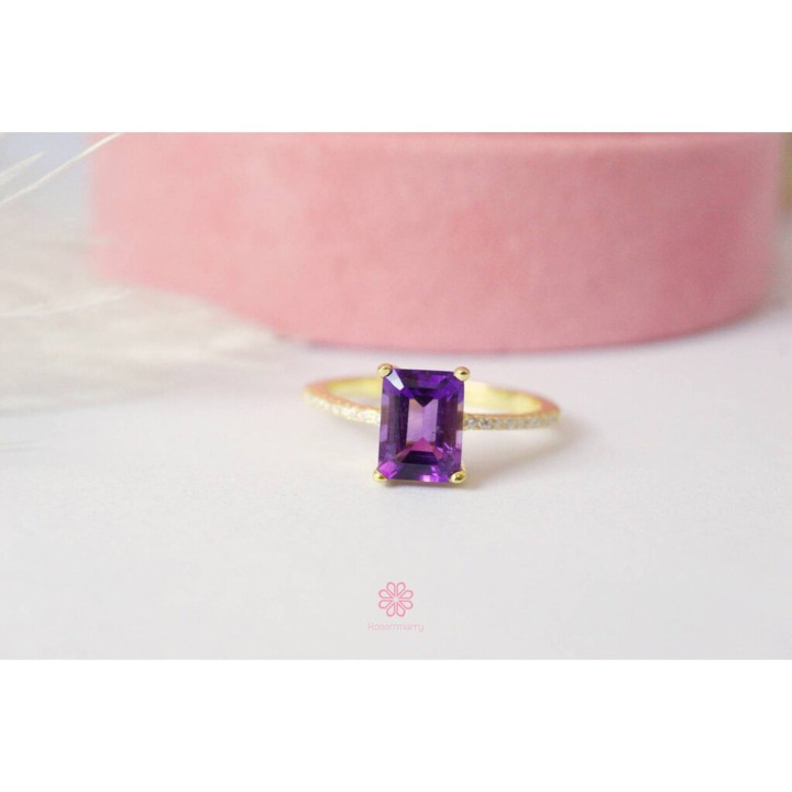 Amethystring aus Sterlingsilber | Echter Edelstein für Glück
