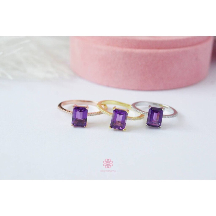Amethystring aus Sterlingsilber | Echter Edelstein für Glück