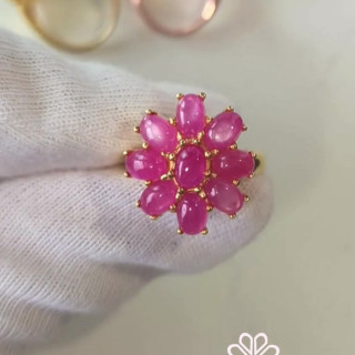 Genuine Ruby Ring | 8ct Red Gemstone | Sterling Silver and Gold Plated