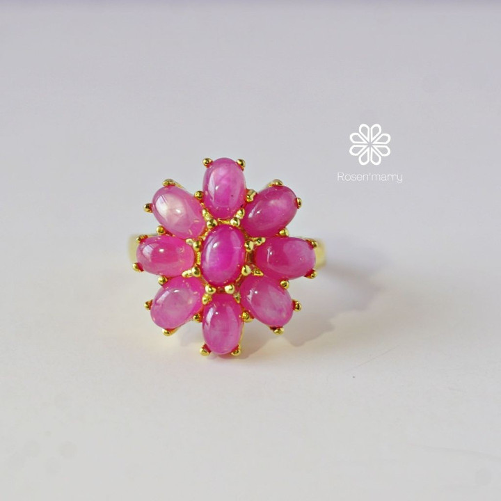 Genuine Ruby Ring | 8ct Red Gemstone | Sterling Silver and Gold Plated