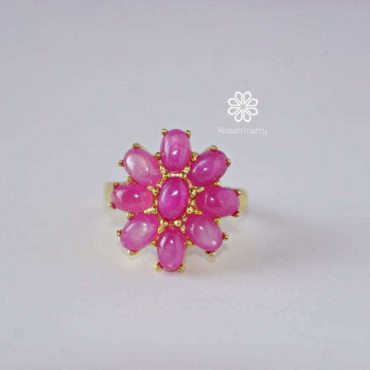 Genuine Ruby Ring | 8ct Red Gemstone | Sterling Silver and Gold Plated