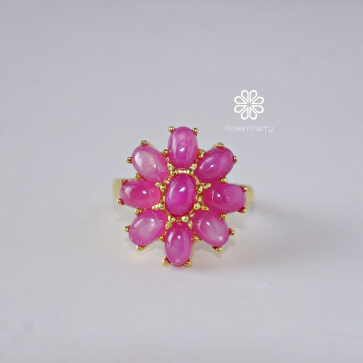 Genuine Ruby Ring | 8ct Red Gemstone | Sterling Silver and Gold Plated