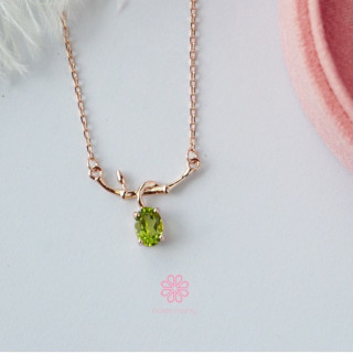 Peridot Necklace | 925 Silver and Rose Gold | Birthdays Gifts