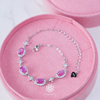 Genuine Ruby and Sterling Silver Bracelet | Rosen'marry