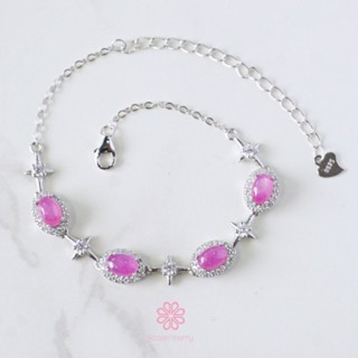Genuine Ruby and Sterling Silver Bracelet | Rosen'marry