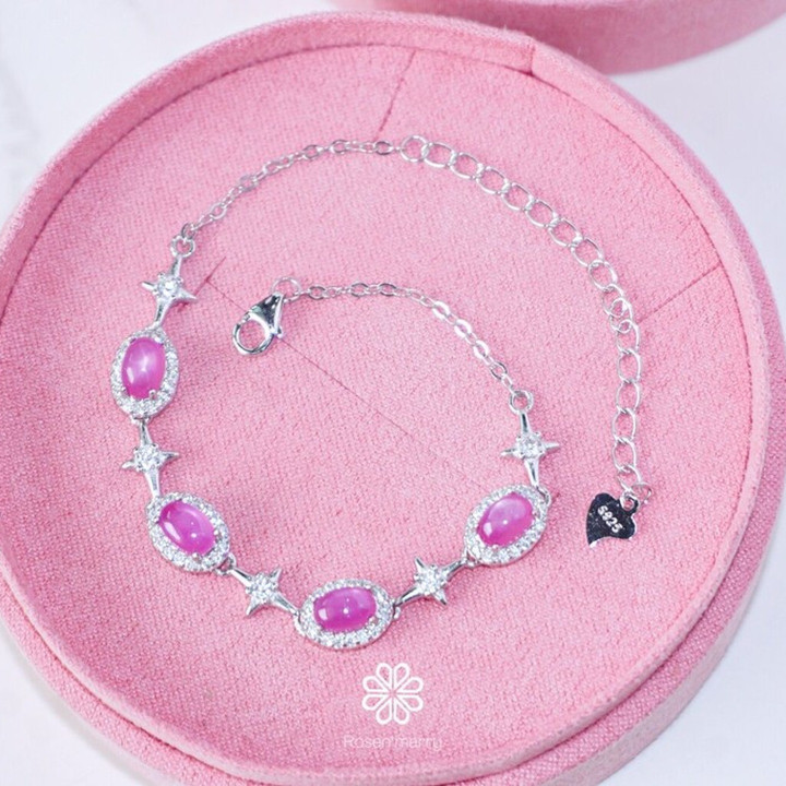 Genuine Ruby and Sterling Silver Bracelet | Rosen'marry
