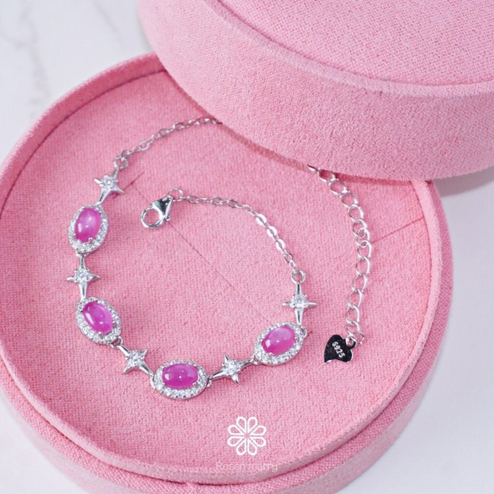 Genuine Ruby and Sterling Silver Bracelet | Rosen'marry