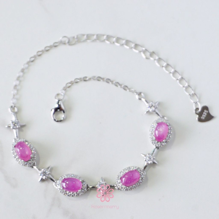 Genuine Ruby and Sterling Silver Bracelet | Rosen'marry