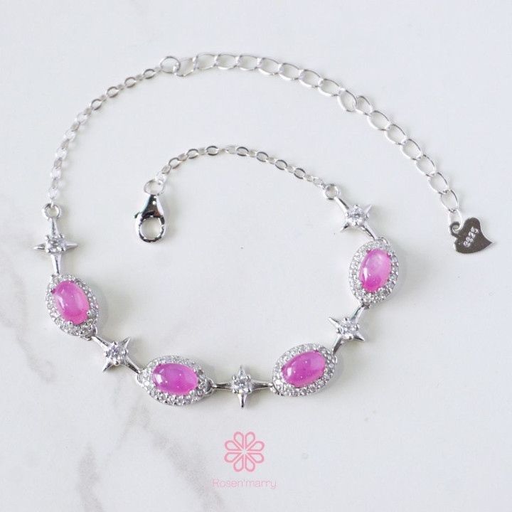 Genuine Ruby and Sterling Silver Bracelet | Rosen'marry