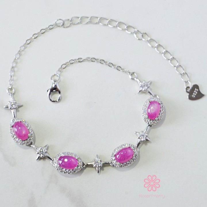 Genuine Ruby and Sterling Silver Bracelet | Rosen'marry