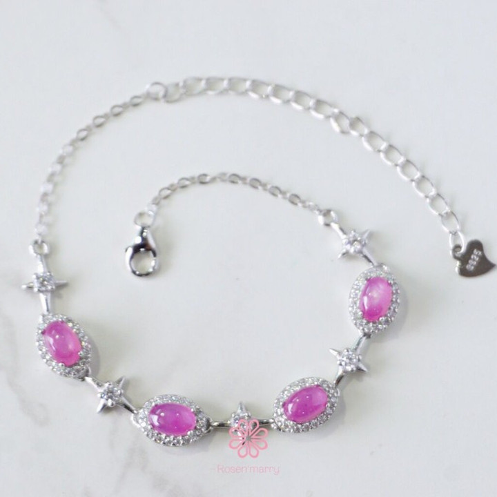 Genuine Ruby and Sterling Silver Bracelet | Rosen'marry