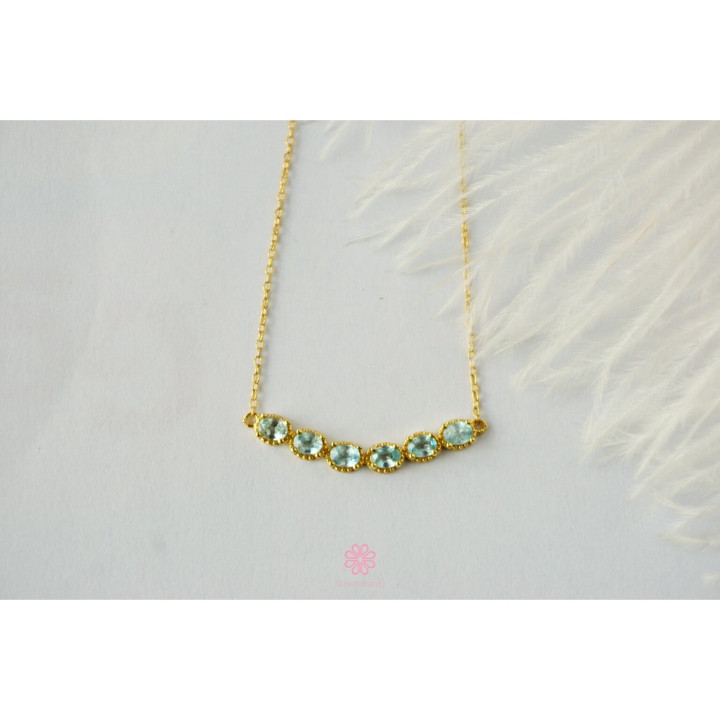 Collier en zircon bleu | Argent sterling | Porte-bonheur