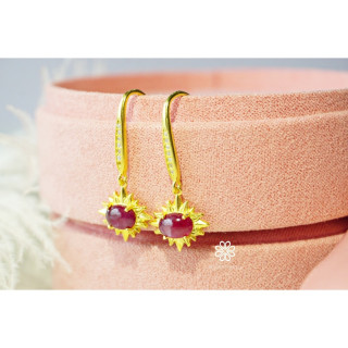 Genuine Ruby Earrings | 925 Sterling Silver | Gift Set