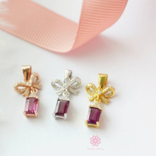 Rhodolite Gemstone Necklace | Sterling Silver Pendant and Box