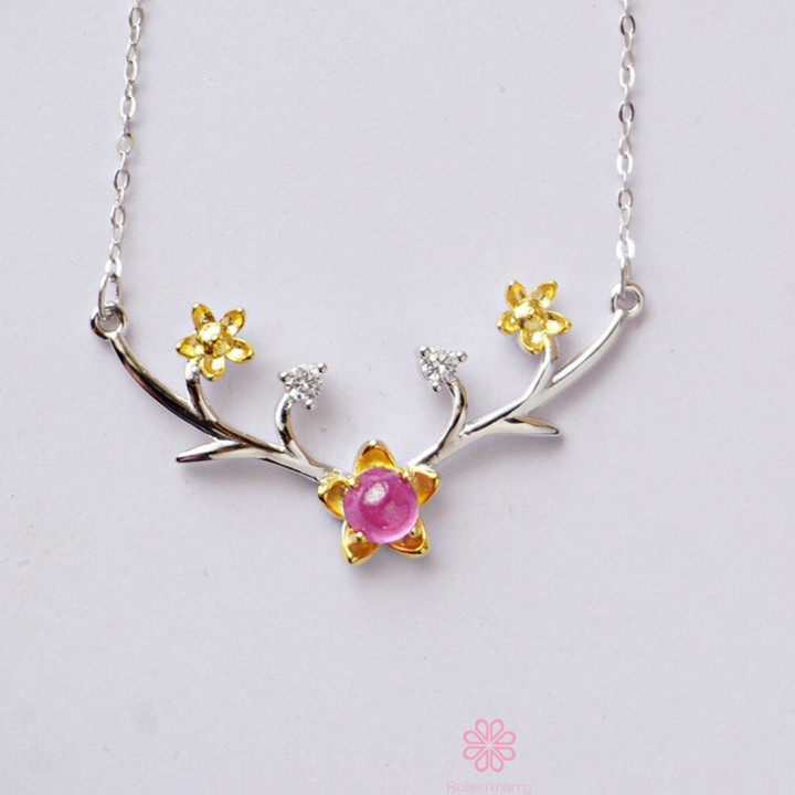 Genuine Ruby Necklace in Sterling Silver - Good Fortune Jewelry