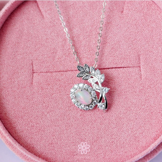 Genuine Opal Necklace | Sterling Silver and Lucky Gemstones