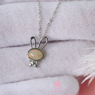 Genuine Opal and Sterling Silver Necklace - Rosen'marry RN010