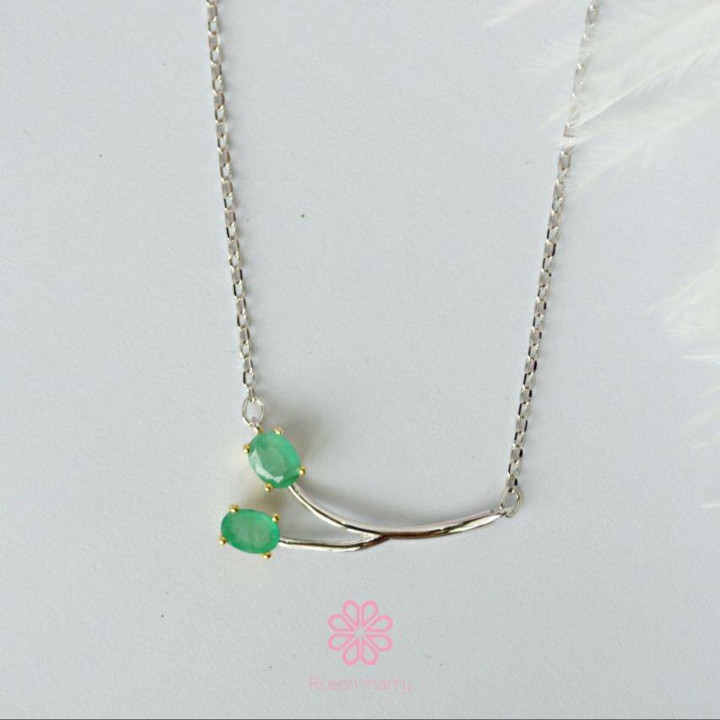 Genuine Sapphire Necklace | Sterling Silver | GiftRN036